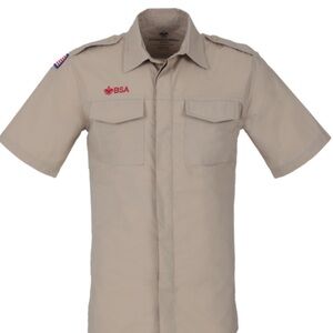 Men's Tan Casual Button Down Shirt